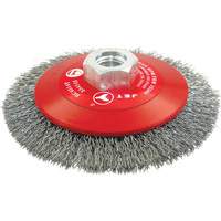 Brosse conique biseaut&eacute;e &agrave; fils sertis, haute performance, Dia. 4-1/2", Fils 0,014", Arbre 5/8"-11, Acier Les Fournitures Industrielles Méga