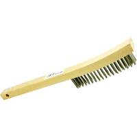 4LHSS 4-Row Long Handle Hand Wire Scratch Brush, Stainless Steel, 4 x 19 Wire Rows, 13-3/4" Long Les Fournitures Industrielles Méga