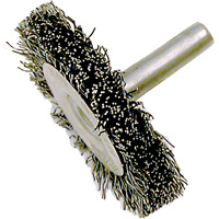 Brosse radiale &agrave; fils cr&ecirc;p&eacute;s mont&eacute; sur mandrin ER200-12, 2", Fils ,012" Les Fournitures Industrielles Méga