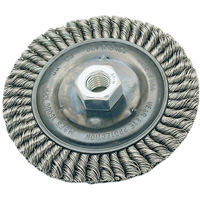 Brosse pour cordon de soudure, Dia. 4", Fils 0,022", Arbre 5/8"-11, Acier Les Fournitures Industrielles Méga