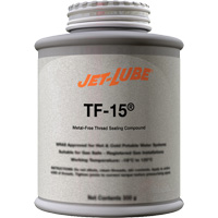 Compos&eacute; d'&eacute;tanch&eacute;it&eacute; sans m&eacute;tal pour raccord filet&eacute; TF-15, Canette &agrave; dessus brosse, 227 ml, -46° C - 315° C/50° F - 600° F Les Fournitures Industrielles Méga