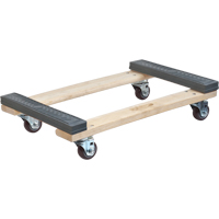 Rubber Ends Hardwood Dolly, Wood Frame, 18" W x 24" D x 7" H, 900 lbs. Capacity Les Fournitures Industrielles Méga