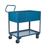Chariots de service &agrave; bordure profonde, 2 Tiers, 24" la x 47" h x 36" p, Capacit&eacute; 1200 lb Les Fournitures Industrielles Méga