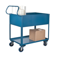 Chariots de service &agrave; bordure profonde, 2 Tiers, 24" la x 47" h x 36" p, Capacit&eacute; 1200 lb Les Fournitures Industrielles Méga