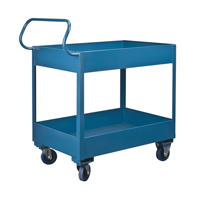 Chariots de service &agrave; bordure profonde, 2 Tiers, 24" la x 47" h x 36" p, Capacit&eacute; 1200 lb Les Fournitures Industrielles Méga
