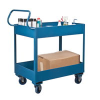 Chariots de service &agrave; bordure profonde, 2 Tiers, 24" la x 47" h x 36" p, Capacit&eacute; 1200 lb Les Fournitures Industrielles Méga