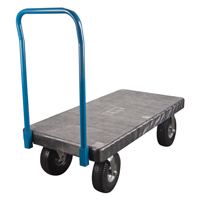 Chariots &agrave; plateforme en plastique, 60" lo x 30" la, 900 lb cap, Roues Anticrevaison Les Fournitures Industrielles Méga
