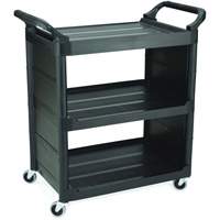 Bussing Cart with End Panels, 3 Tiers, 18-5/8" x 36-5/8" x 33-5/8", 150 lbs. Capacity Les Fournitures Industrielles Méga