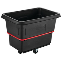 Heavy-Duty Utility Truck, Black Recycled Plastic, 26"/38-3/8" L x 26"/38-2/5" W x 28-1/4"/28-3-10" H, 8 cu. Ft. Volume, 700 lbs. Capacity Les Fournitures Industrielles Méga