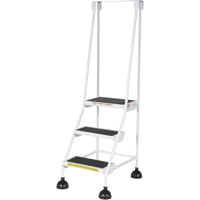 &eacute;chelles Stop-Step, 3 marches, Largeur de la marche 16", Hauteur de la plateforme 28-11/16", Acier Les Fournitures Industrielles Méga