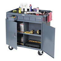Heavy-Duty Two-Sided Mobile Work Station, 1200 lbs. Capacity, Steel, 34" x W, 34" x H, 24" D, All-Welded, 6 Drawers Les Fournitures Industrielles Méga