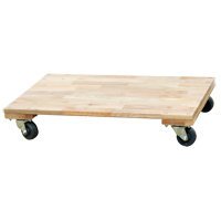 Solid Platform Wood Dolly, Rubber Wheels, 900 lbs. Capacity, 18" W x 30" D x 6" H Les Fournitures Industrielles Méga