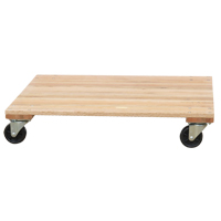Solid Platform Wood Dolly, Rubber Wheels, 1200 lbs. Capacity, 18" W x 30" D x 7" H Les Fournitures Industrielles Méga