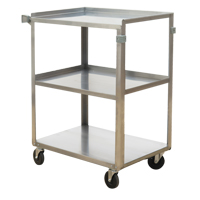 Shelf Carts, 3 Tiers, 15-1/2" W x 32-1/8" H x 24" D, 300 lbs. Capacity Les Fournitures Industrielles Méga