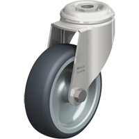 Roulette en &eacute;lastom&egrave;re thermoplastique acier inoxydable, Pivotant, Diam&egrave;tre 4" (102 mm), Capacit&eacute; 240 lb (108 kg) Les Fournitures Industrielles Méga