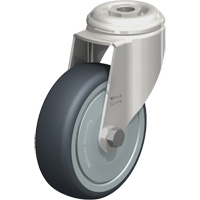 Roulette en &eacute;lastom&egrave;re thermoplastique acier inoxydable, Pivotant, Diam&egrave;tre 4" (102 mm), Capacit&eacute; 240 lb (108 kg) Les Fournitures Industrielles Méga