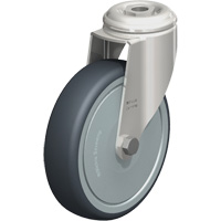 Roulette en &eacute;lastom&egrave;re thermoplastique acier inoxydable, Pivotant, Diam&egrave;tre 5" (127 mm), Capacit&eacute; 265 lb (120 kg) Les Fournitures Industrielles Méga