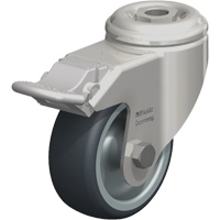 Roulette en &eacute;lastom&egrave;re thermoplastique acier inoxydable, Pivotant avec frein, Diam&egrave;tre 3-1/8" (79,5 mm), Capacit&eacute; 220 lb (100 kg) Les Fournitures Industrielles Méga