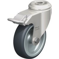 Roulette en &eacute;lastom&egrave;re thermoplastique acier inoxydable, Pivotant avec frein, Diam&egrave;tre 4" (102 mm), Capacit&eacute; 240 lb (108 kg) Les Fournitures Industrielles Méga