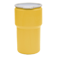 Baril emboîtable en poly&eacute;thyl&egrave;ne, 14 gal. US (11,7 gal. imp.), Dessus ouvert, Jaune Les Fournitures Industrielles Méga