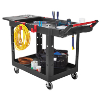 Heavy-Duty Adaptable Utility Cart, 2 Tiers, 17-3/4" x 36" x 46-1/5", 500 lbs. Capacity Les Fournitures Industrielles Méga