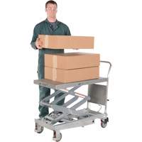 Manual Hydraulic Scissor Lift Table, 35-1/2" L x 20" W, Partial Stainless Steel, 800 lbs. Capacity Les Fournitures Industrielles Méga