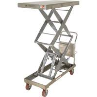 Manual Hydraulic Scissor Lift Table, 47-1/2" L x 24" W, Partial Stainless Steel, 1500 lbs. Capacity Les Fournitures Industrielles Méga