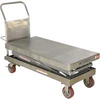 Manual Hydraulic Scissor Lift Table, 47-1/2" L x 24" W, Partial Stainless Steel, 1500 lbs. Capacity Les Fournitures Industrielles Méga