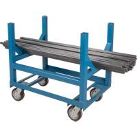 Chariot &agrave; berceaux pour tuyaux et barres, 36" lo x 24" la x 34" h, Capacit&eacute; de 2500 lb, Roue Polyur&eacute;thane Les Fournitures Industrielles Méga