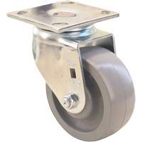 Roulette Max9, Pivotant, 5" (127 mm), Gris-WOW Envirothane, 1000 lb (453,6 kg) Les Fournitures Industrielles Méga