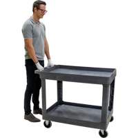 Chariot utilitaire pour l'entretien, 2 tiers, 24-5/8" x 32-1/2" x 40", Capacit&eacute; 550 lb Les Fournitures Industrielles Méga