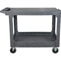 Chariot utilitaire pour l'entretien avec tablette plate, 2 tiers, 25-1/4" x 32-1/4" x 44", Capacit&eacute; 550 lb Les Fournitures Industrielles Méga