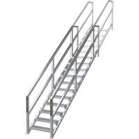 SmartStairs 11-16 Steps Modular Construction Stair System, 120" H Les Fournitures Industrielles Méga
