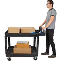 Chariot utilitaire, 2 tiers, 25-5/8" x 33-1/2" x 43-3/4", Capacit&eacute; 550 lb Les Fournitures Industrielles Méga