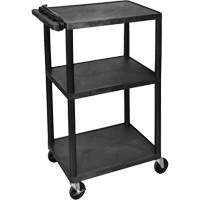 Electric Utility Cart, 3 Tiers, 24" x 42" x 18", 300 lbs. Capacity Les Fournitures Industrielles Méga