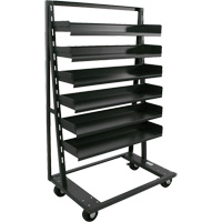 Chariot &agrave; cadre en A robuste &agrave; un c&ocirc;t&eacute; avec 6 plateaux, 38" x 25" x 63", Capacit&eacute; 2500 lb Les Fournitures Industrielles Méga