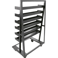 Chariot &agrave; cadre en A robuste &agrave; un c&ocirc;t&eacute; avec 6 plateaux &agrave; rebords, 38" x 25" x 63", Capacit&eacute; 2500 lb Les Fournitures Industrielles Méga