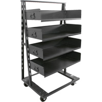 Chariot &agrave; cadre en A robuste &agrave; un c&ocirc;t&eacute; avec 4 grands plateaux, 38" x 25" x 63", Capacit&eacute; 2500 lb Les Fournitures Industrielles Méga