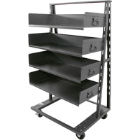 Chariot &agrave; cadre en A robuste &agrave; un c&ocirc;t&eacute; avec 4 grands plateaux, 38" x 25" x 63", Capacit&eacute; 2500 lb Les Fournitures Industrielles Méga