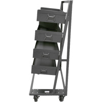 Chariot &agrave; cadre en A robuste &agrave; un c&ocirc;t&eacute; avec 4 grands plateaux &agrave; rebord, 38" x 25" x 63", Capacit&eacute; 2500 lb Les Fournitures Industrielles Méga