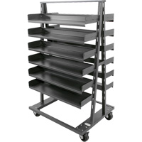 Chariot &agrave; cadre en A robuste &agrave; deux c&ocirc;t&eacute;s avec 12 plateaux, 38" x 30" x 63", Capacit&eacute; 2500 lb Les Fournitures Industrielles Méga