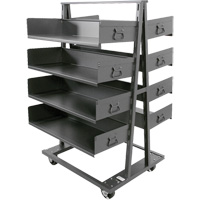Chariot &agrave; cadre en A robuste &agrave; deux c&ocirc;t&eacute;s avec 8 plateaux &agrave; rebords, 38" x 30" x 63", Capacit&eacute; 2500 lb Les Fournitures Industrielles Méga