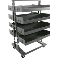 Chariot &agrave; cadre en A robuste &agrave; deux c&ocirc;t&eacute;s avec 8 grands plateaux &agrave; rebords, 38" x 30" x 63", Capacit&eacute; 2500 lb Les Fournitures Industrielles Méga