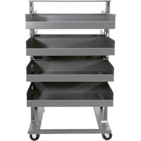 Chariot &agrave; cadre en A robuste &agrave; deux c&ocirc;t&eacute;s avec 8 grands plateaux &agrave; rebords, 38" x 30" x 63", Capacit&eacute; 2500 lb Les Fournitures Industrielles Méga