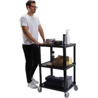 Chariot utilitaire avec tablette plate, 3 tiers, 18-1/8" x 37-3/8" x 27-3/4", Capacit&eacute; 330 lb Les Fournitures Industrielles Méga