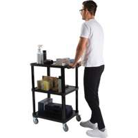 Chariot utilitaire avec tablette plate, 3 tiers, 18-1/8" x 37-3/8" x 27-3/4", Capacit&eacute; 330 lb Les Fournitures Industrielles Méga