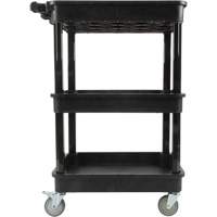 Chariot utilitaire avec tablette &agrave; bordure profonde, 3 tiers, 19" x 39-1/2" x 28-1/4", Capacit&eacute; 330 lb Les Fournitures Industrielles Méga