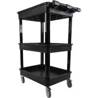 Chariot utilitaire avec tablette &agrave; bordure profonde, 3 tiers, 19" x 39-1/2" x 28-1/4", Capacit&eacute; 330 lb Les Fournitures Industrielles Méga