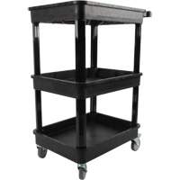 Chariot utilitaire avec tablette &agrave; bordure profonde, 3 tiers, 19" x 39-1/2" x 28-1/4", Capacit&eacute; 330 lb Les Fournitures Industrielles Méga