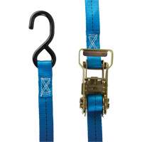 Ratchet Strap, J-Hook, 15' W x 1" L, 500 lbs. (227 kg) Working Load Limit Les Fournitures Industrielles Méga